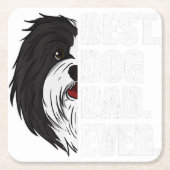 Mens Best Dog Dad Ever Havanese Dad Father_s Day Rechteckiger Pappuntersetzer (Vorderseite)