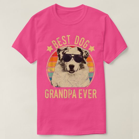 Mens Best Dog Opa je Australian Shepherd Fat T-Shirt (Design vorne)