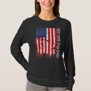 Mens Best Dog Vater Ever American Flag Vintag Faa T-Shirt