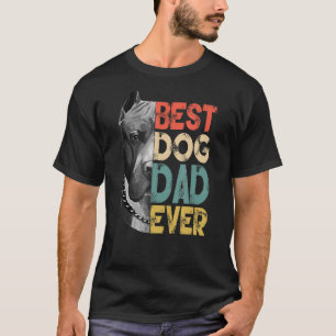 Mens Best Dog Vater Ever Pitbull Vatertag Vinta T-Shirt