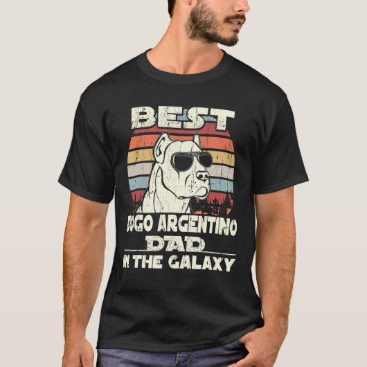 Mens Best Dogo Argentino Vater in der Galaxie Vint T-Shirt (Vorderseite)