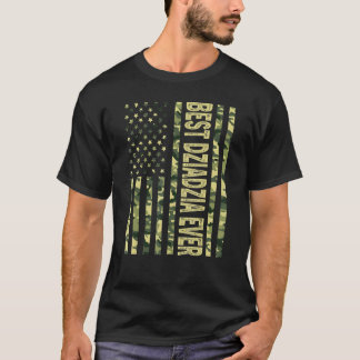 Mens Best Dziadzia je US American Flag Grandpa F T-Shirt
