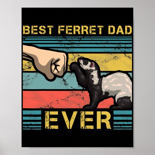 Mens Best Ferret Vater je Vatertag Tier Poster (Vorne)