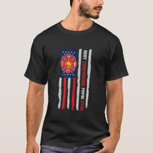 Mens Best Firefighter Popsi je US Flag Fireman F T-Shirt