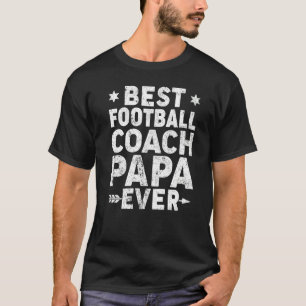 Mens Best Football Coach Papa Ever Vatertag T-Shirt