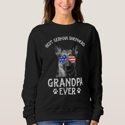 Mens Best German Shepherd Grandpa Ever American Fl Sweatshirt (Vorderseite)