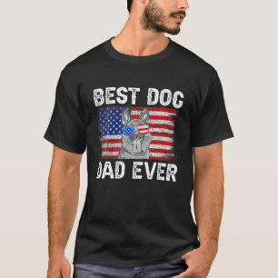 Mens Best German Shepherd Vater Ever American Flag T-Shirt