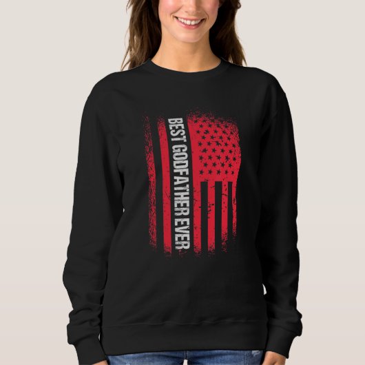 Mens Best Godvater je amerikanische Flagge Unfall  Sweatshirt (Vorderseite)