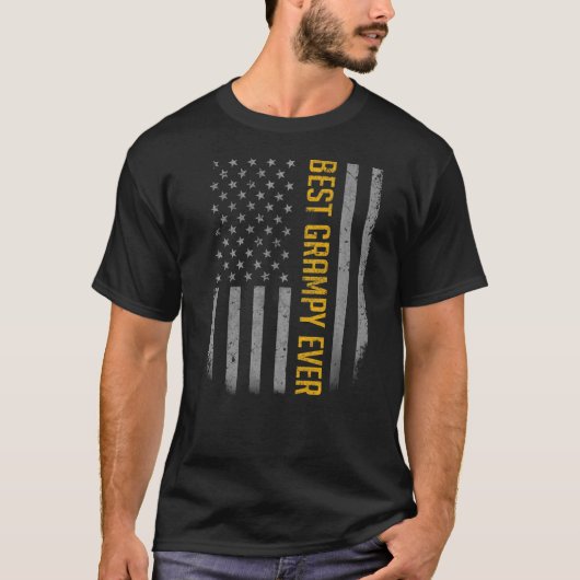 Mens Best Grampy jemals American Flag für Vatersch T-Shirt (Vorderseite)