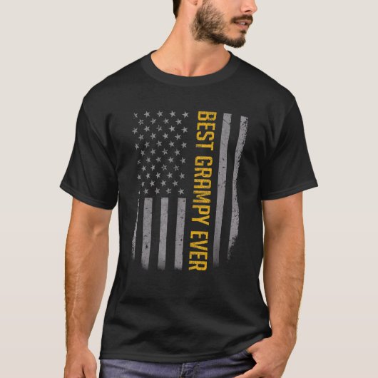 Mens Best Grampy jemals American Flag für Vatersch T-Shirt (Vorderseite)