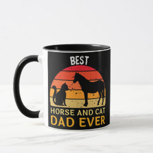 Mens Best Horse and Cat Vater Ever Funny Papa Dadd Tasse