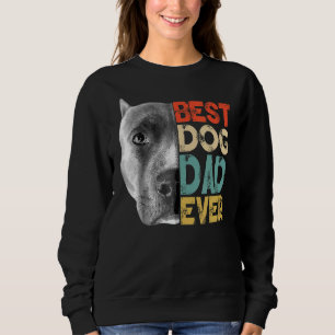 Mens Best Hund Vater je Pitbull Vatertag Retro Sweatshirt