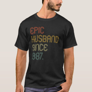 Mens Best Husband seit 1987 Epic 35th Wedding Ann T-Shirt