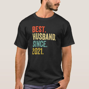 Mens Best Husband seit 2021 1st Wedding Anniversa T-Shirt