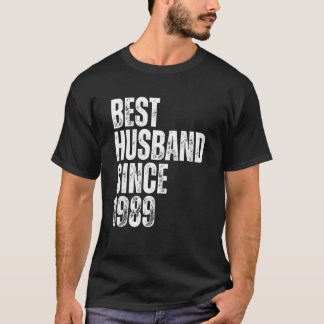 Mens Best Husband Since 1989 Vintage Wedding Anniv T-Shirt