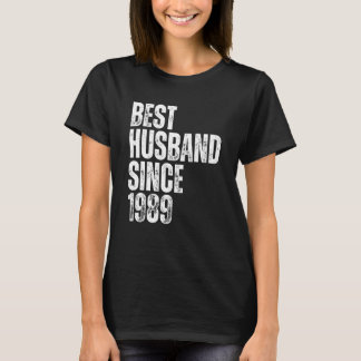 Mens Best Husband Since 1989 Vintage Wedding Anniv T-Shirt