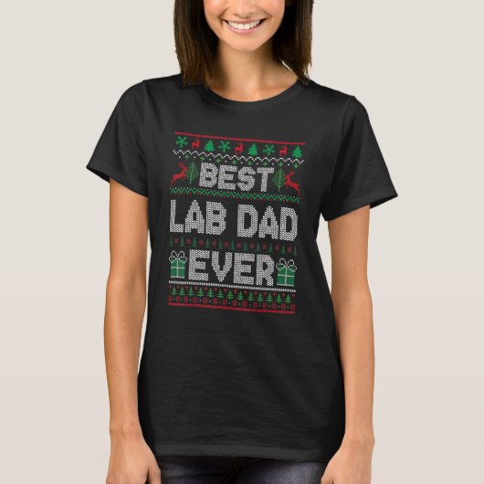 Mens Best Lab Dad Ever Christmas Pajamas Matching T-Shirt (Vorderseite)