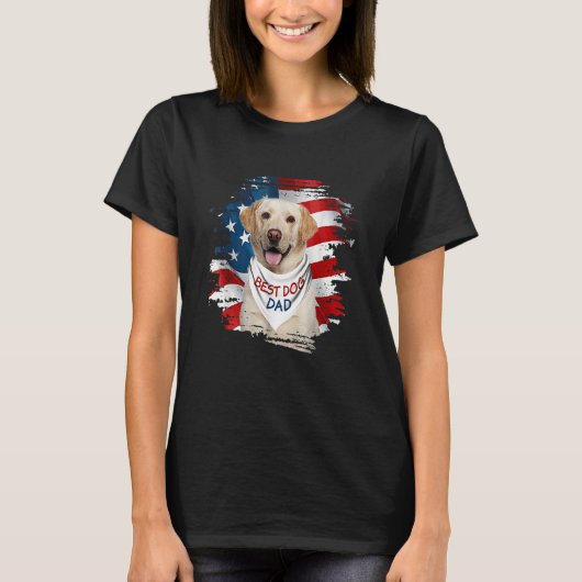 Mens Best Labrador Dad Ever American Flag Dog Fath T-Shirt (Vorderseite)