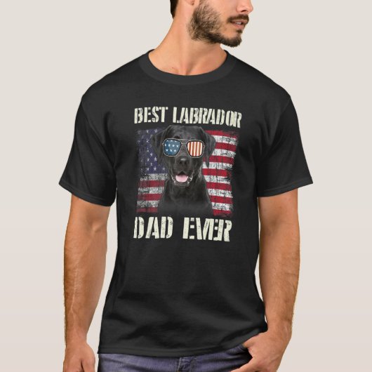 Mens Best Labrador Sunglasses Dad Ever American Fl T-Shirt (Vorderseite)