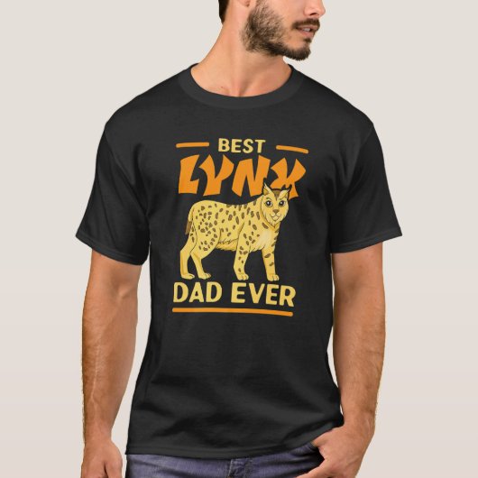 Mens Best Lynx Dad Ever Zookeeper Wildlife Animal T-Shirt (Vorderseite)