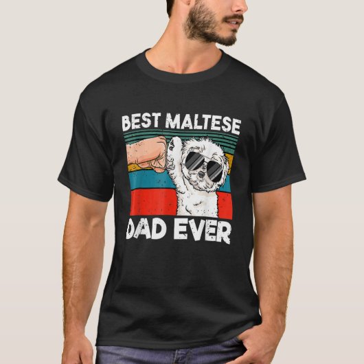 Mens Best Maltese Dad Ever Ghetto Fist Dog T-Shirt (Vorderseite)