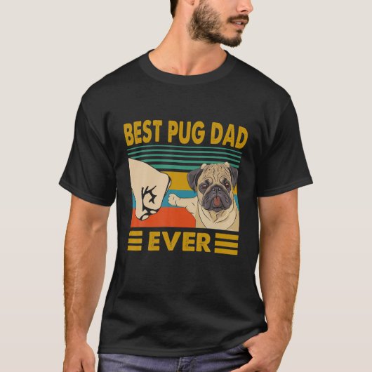 Mens Best Mops Vater je I Liebe Mein Hund T-Shirt (Vorderseite)