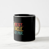 Mens Best Onkel by Par Retro Vathers Day Geschenke Zweifarbige Tasse (VorderseiteRechts)