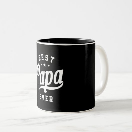 Mens Best Papa Ever - Funny Vaters Day Zweifarbige Tasse (VorderseiteRechts)