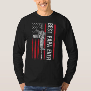 Mens Best Papa Ever Vater Gun Rights Ar-15 America T-Shirt