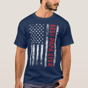 Mens Best Papa je US-Flagge Großvater Fathe T-Shirt