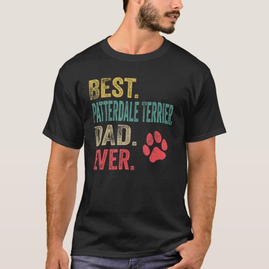 Mens Best Patterdale Terrier Vater Vintag T-Shirt (Vorderseite)