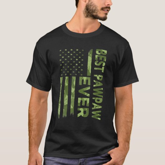 Mens Best Pawpaw Ever Father's Day Camouflage Amer T-Shirt (Vorderseite)