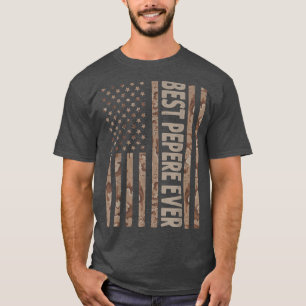 Mens Best Pepere je US-amerikanische Flagge Funny T-Shirt