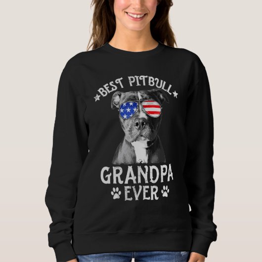 Mens Best Pitbull Opa Ever Dog Vater American Fl Sweatshirt (Vorderseite)