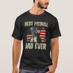 Mens Best Pitbull Vater Ever Dog Vater American Fl T-Shirt