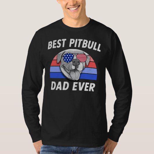 Mens Best Pitbull Vater Funny Pit Bull Retro Vater T-Shirt (Vorderseite)