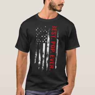 Mens Best Pop je Vintag US-Flagge Fasten T-Shirt