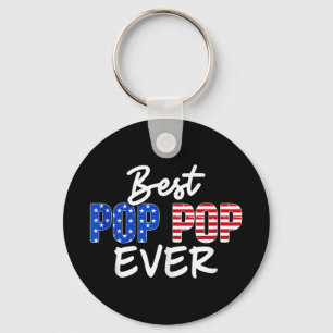 Mens Best Pop Pop American Flag Fathed Day Tank T Schlüsselanhänger