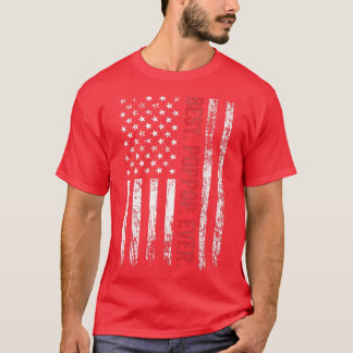 Mens Best Pop Pop Ever American US Flag Grandpa Fa T-Shirt