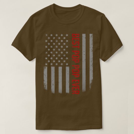 Mens Best Pop Pop je amerikanische Flaggengeschenk T-Shirt (Design vorne)