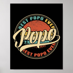Mens Best Popo Ever Vintag Retro Funny Gifts Vater Poster