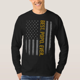 Mens Best Popo je amerikanische Flagge für Vater T-Shirt