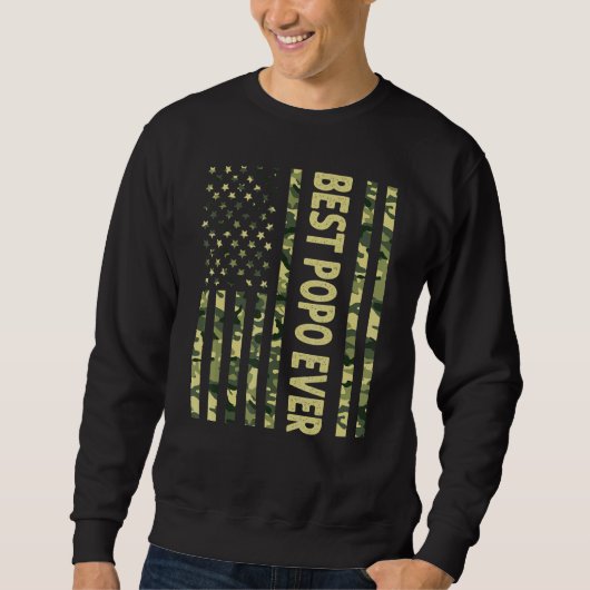 Mens Best Popo je US-amerikanische Flagge Großvate Sweatshirt (Vorderseite)