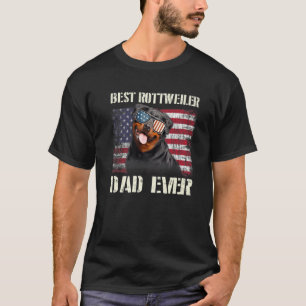 Mens Best Rottweiler Lover Vater Ever American Fla T-Shirt