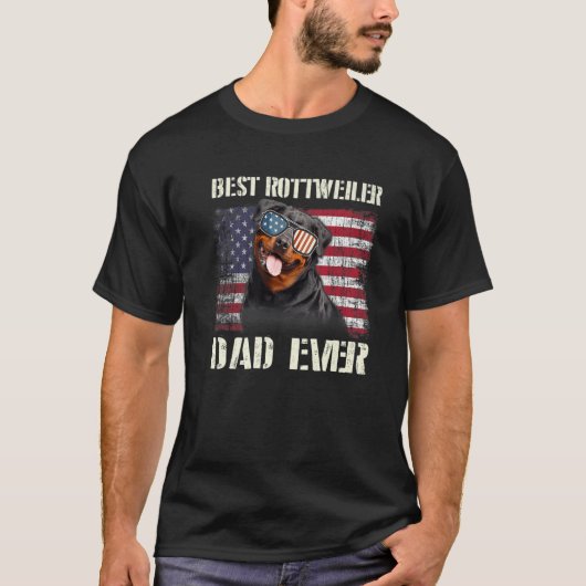 Mens Best Rottweiler Lover Vater Ever American Fla T-Shirt (Vorderseite)