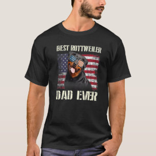 Mens Best Rottweiler Vater je amerikanische Flagge T-Shirt