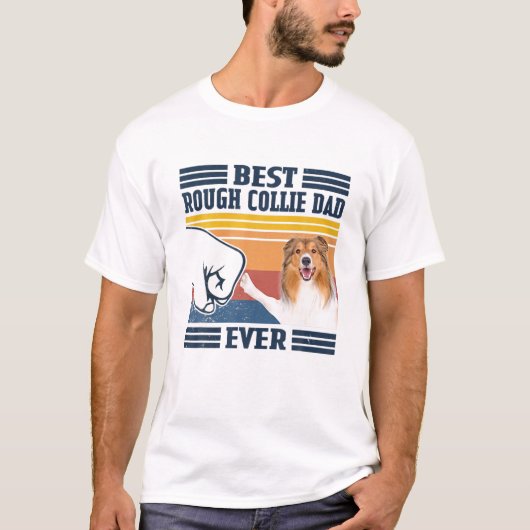 Mens Best Rough Collie Vater Ever Funny Dog Lover  T-Shirt (Vorderseite)