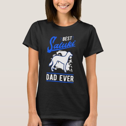 Mens Best Saluki Dad Ever Long haired Greyhound Da T-Shirt (Vorderseite)