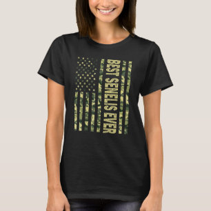 Mens Best Senelis je US-amerikanische Flagge Großv T-Shirt