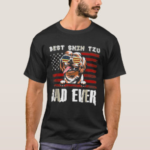 Mens Best Shih Tzu Vater je amerikanische Flagge T-Shirt